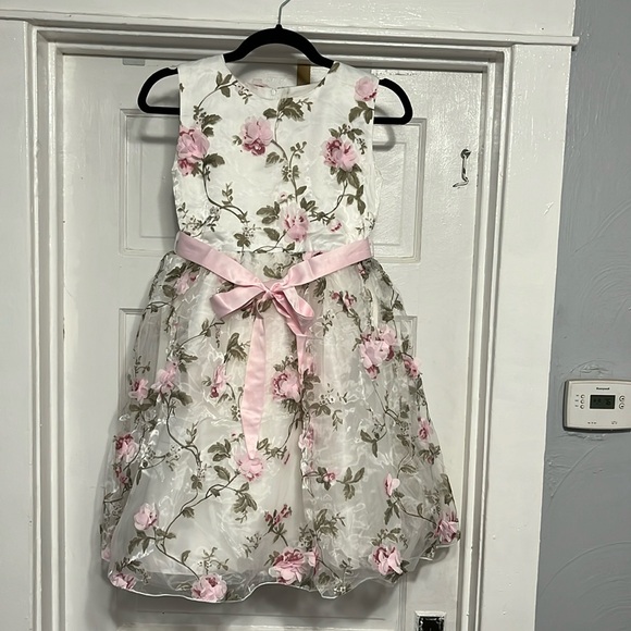 Belle in Bows Girls Pink Cotton Dress